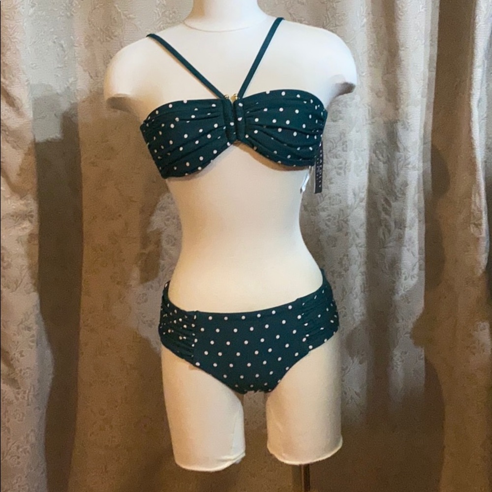 Seafolly green polka dot bikini 2 pcs